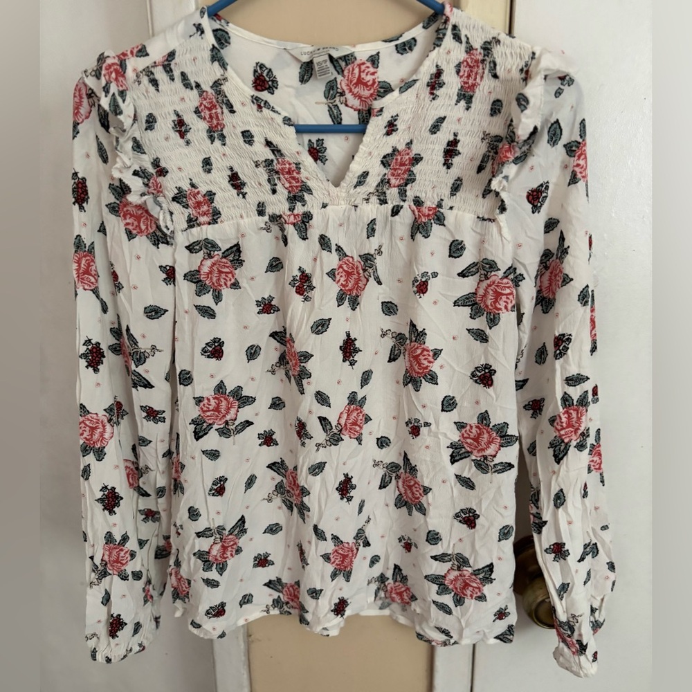 Lucky Brand Floral Print Women's Top sz xs